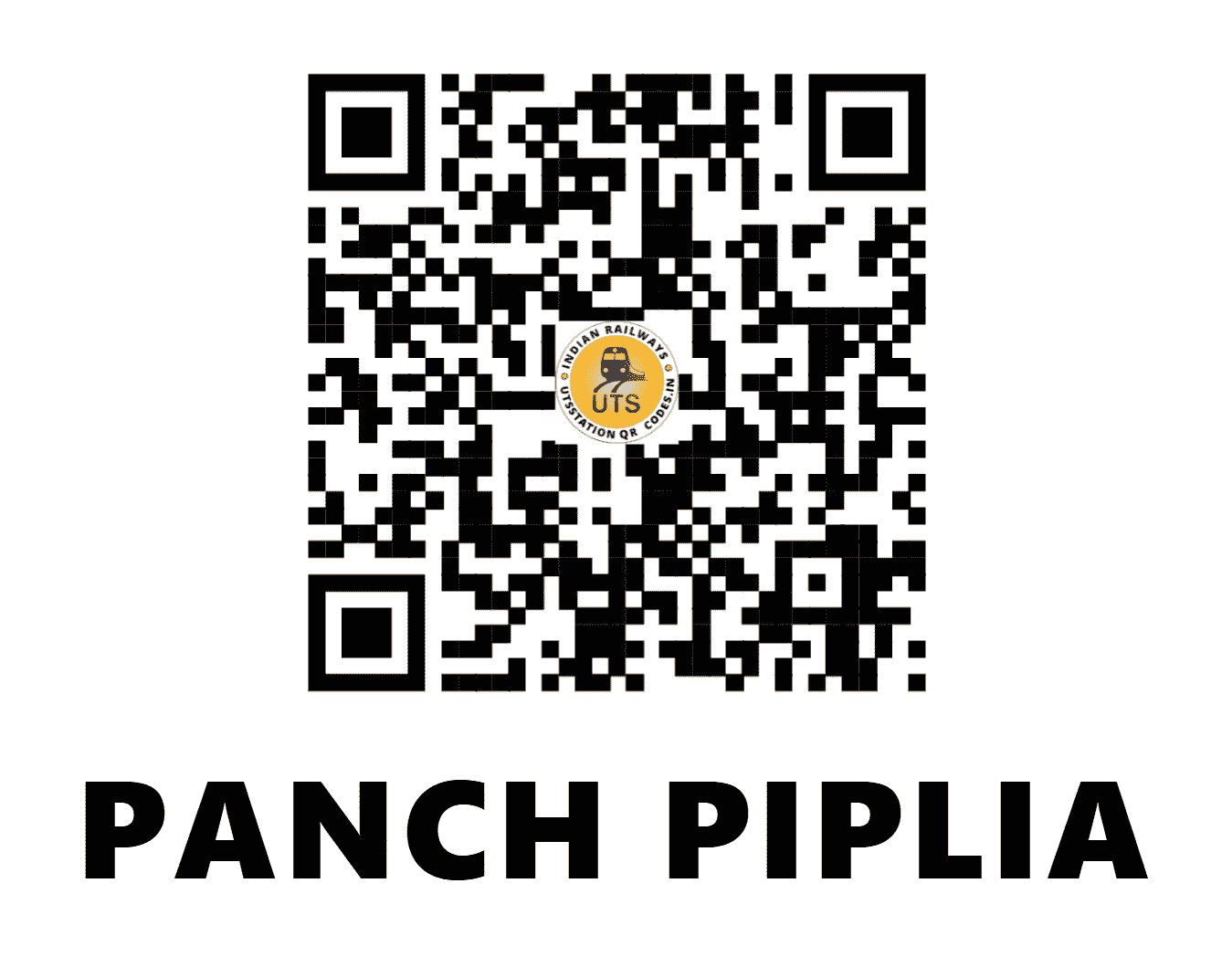 UTS QR Code for PANCH PIPLIA - PCN (WR - MADHYA PRADESH)